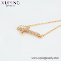 44814 Wholesale fashion jewelry religion necklace 18k gold color cross necklace with key